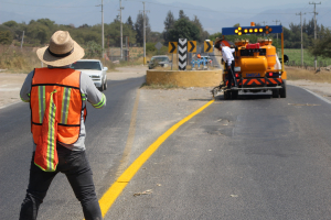 Siguen los trabajos de balizamiento en la ciudad.