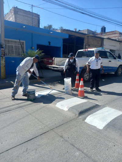 Trabajos de balizamiento en Huescalapa y El Lindero.